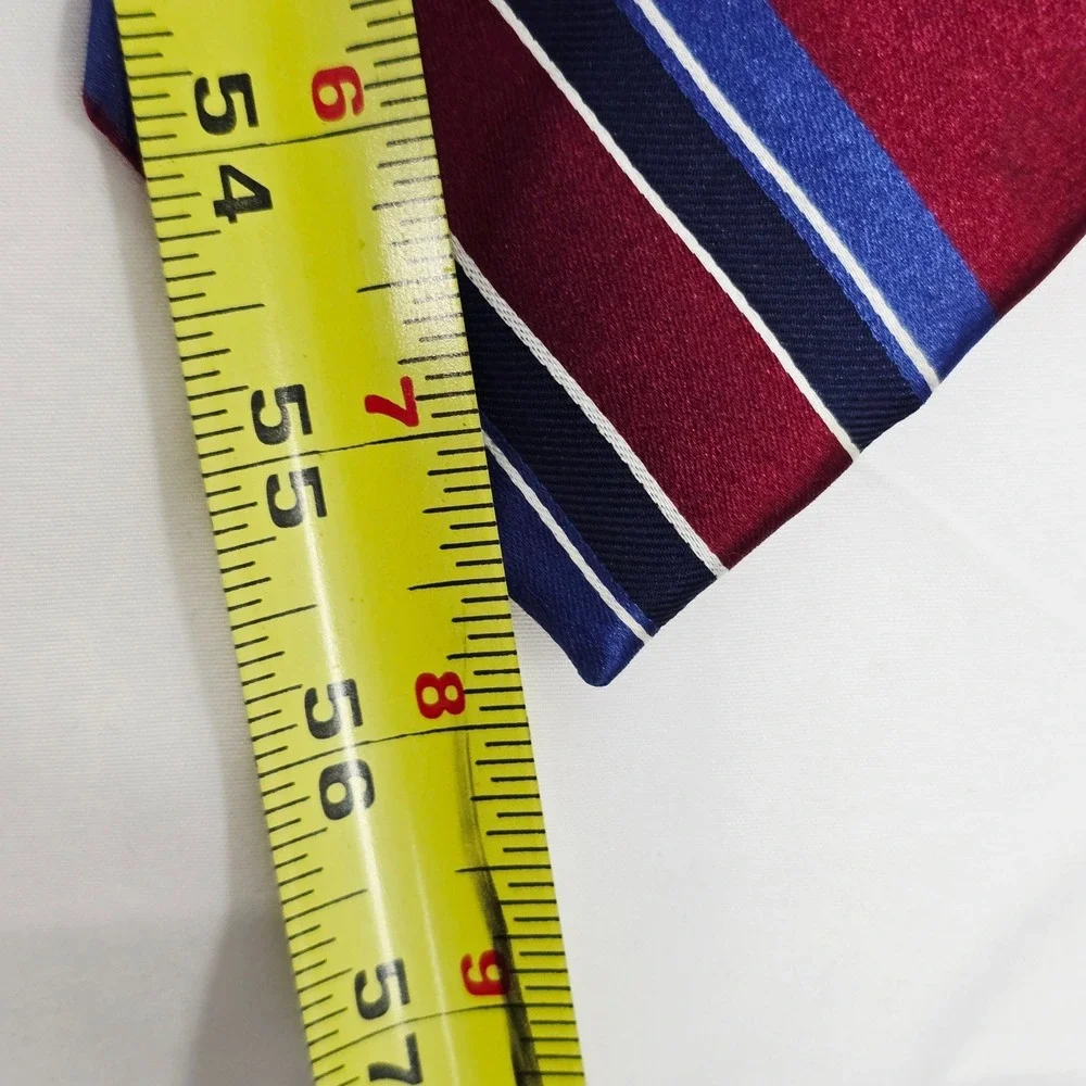 Jones‎ New York Necktie Burgundy Blue Striped Business Career Men's Tie